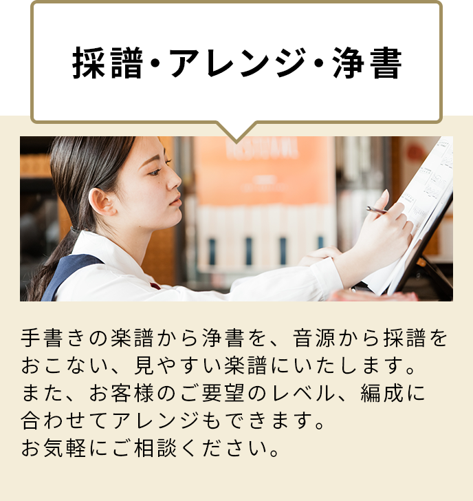 採譜・アレンジ・浄書